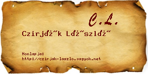 Czirják László névjegykártya